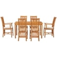 thumbnail image 2 of 7 Piece Teak Wood Balero 55" Outdoor Patio Bistro Dining Set with 2 Arm Chairs and 4 Side Chairs, 2 of 5