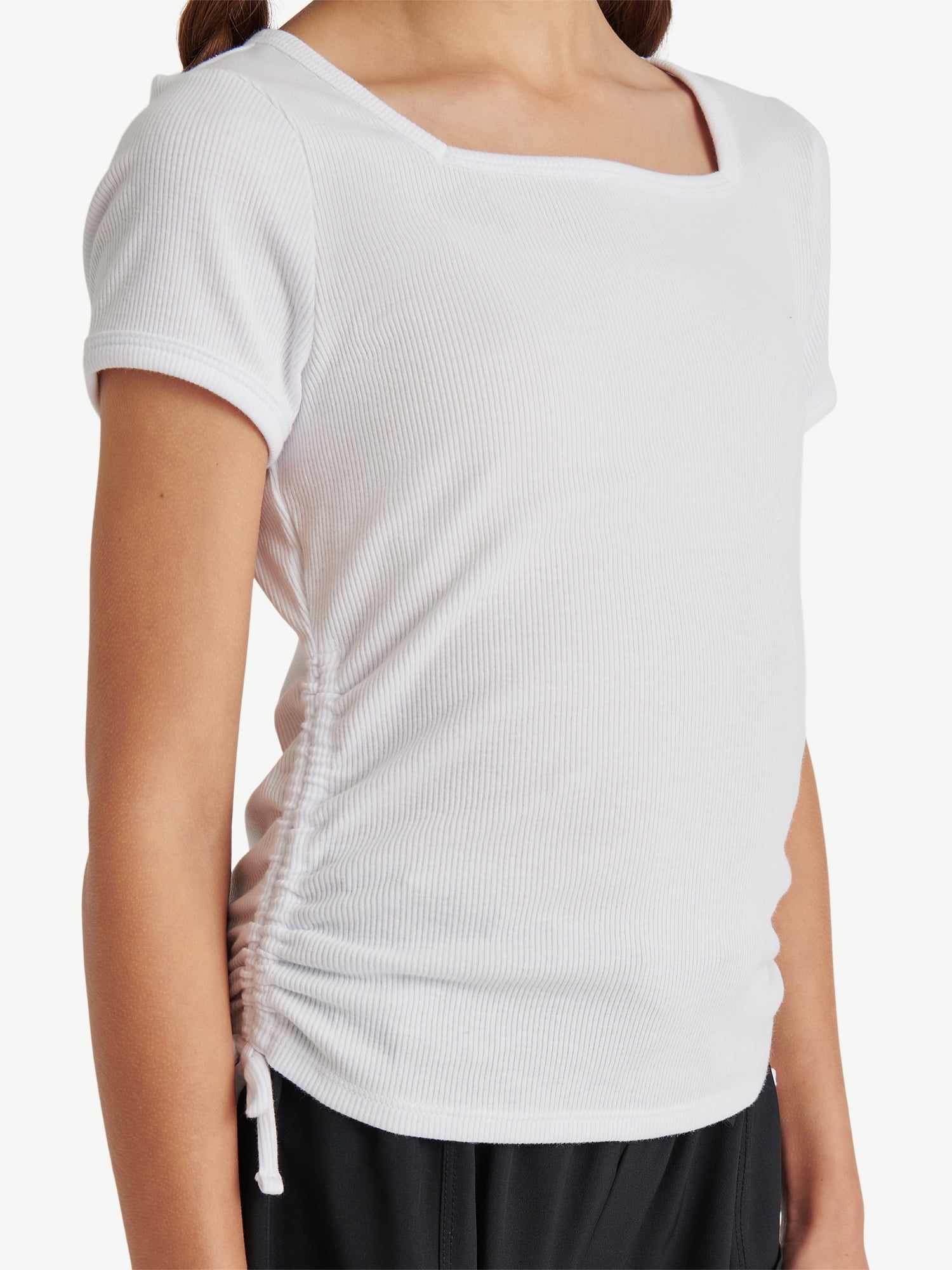 Justice Girls Square Neck Short Sleeve Top, Sizes XS - XLP