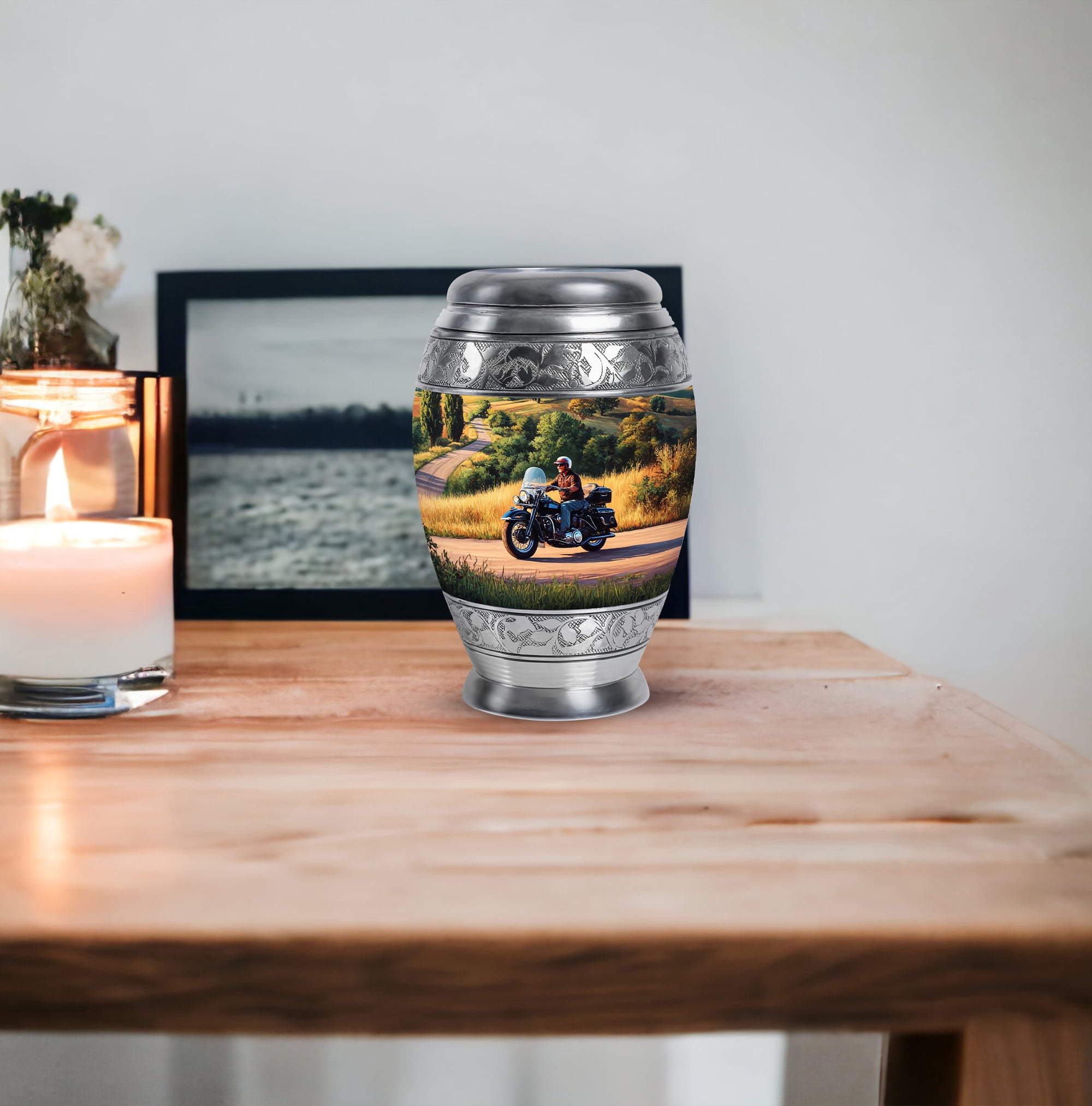 Bike Mini Cremation Urn For Ash Adult Male And Female, Miniature Urn For Ashes For Father, 3 Inch Small Keeepsake Urns For Human Ashes Women And Men
