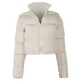 thumbnail image 5 of asdoklhq Womens Clearance Coats Plus Size Women Solid Stand-up Collar Cardigan Down Jacket Outerwear Padded Coat, 5 of 8
