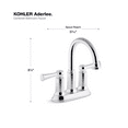 thumbnail image 5 of Kohler Aderlee 1.2GPM Center-Set Bathroom Sink Faucet, Polished Chrome, 5 of 5