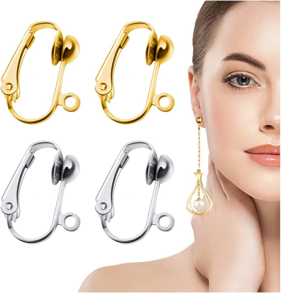 4 Plated Brass Clip On Earring Converters Convert Pierced Earrings to Clip  ons