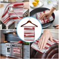 thumbnail image 3 of Red Pink Gray Stripes Kitchen Towels Set of 4, Water Absorbent Dish Towel, Modern Abstract Minimalist Retro Decorative Hand Towels - Quick Drying Cloth for Cooking Baking, 18x28 Inch, 3 of 8