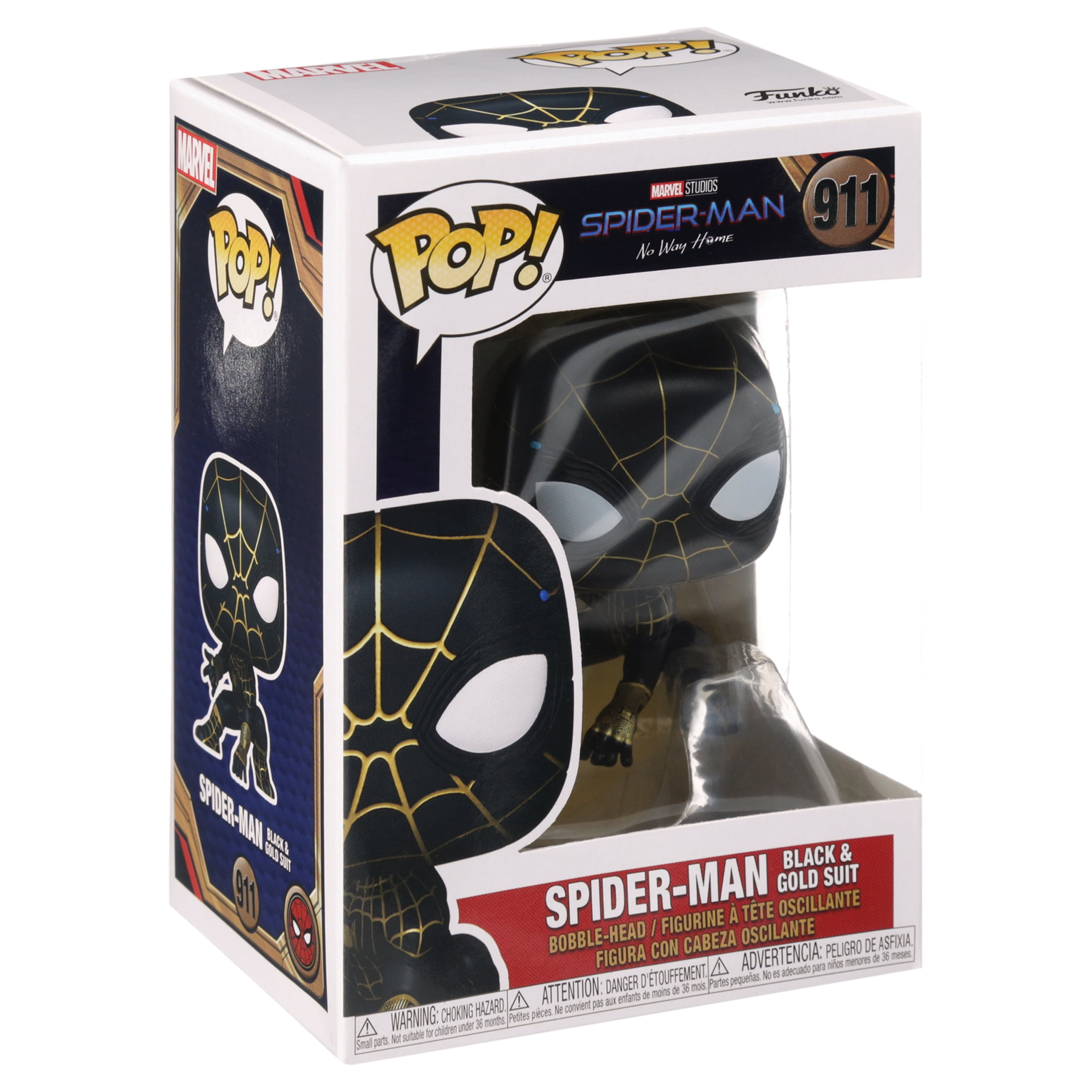  Funko POP Marvel: Spider-Man: No Way Home - Spider-Man in Black  and Gold Suit, 3.75 inches, (56827) : Toys & Games