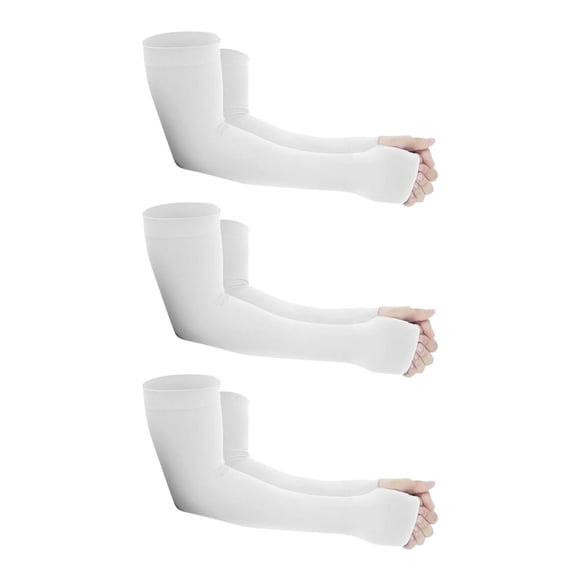 Mangas Protectoras Algodón Suave Compresión Para Brazos 3 Pares Unitalla Blanco