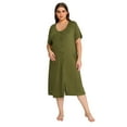 thumbnail image 2 of RH Nightdress Plus size Shortsleeve Button Down Womens Sleepwear Lounge Pajama Dress S-XXL RHW2896, 2 of 3