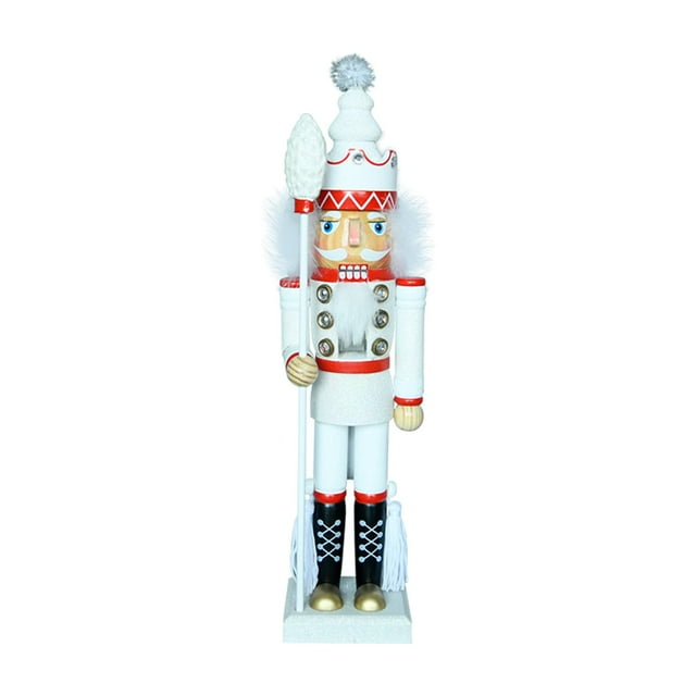 40cm Wooden Nutcracker Figures Christmas Nutcrackers Collectible for Shelves