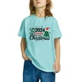 thumbnail image 3 of Odeerbi Toddler Boys Girls Christmas T-shirt Christmas Print Casual Short Sleeve Tops Shirt Toddler Clothes Mint Green, 3 of 4