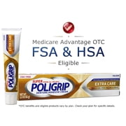Poligrip Super Extra Dental Care Denture All-Day Adhesive Cream, Zinc Free, 2.2 oz