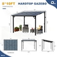 thumbnail image 2 of Leukture 8' x 10' Wall Mounted Lean to Metal Awnings with Sloped Roof Outdoor Patio Gazebo Awning for Backyard Deck White, 2 of 5