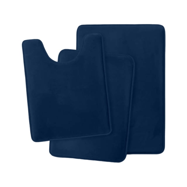 Vwrxbz Bathroom Mat Set 3-Piece Absorbent Coral Velvet Toilet Rugs Non-Slip