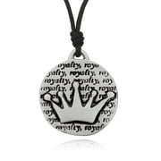 King Crown Royalty Silver Pewter Charm Necklace Pendant Jewelry With Cotton Cord
