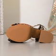 thumbnail image 5 of Womens Platform Heels Leopard Print Peep Toe Bowknot Ankle Strap High Block Heeled Sandals Summer Dressy Pumps Shoes Brown Size 9, 5 of 9