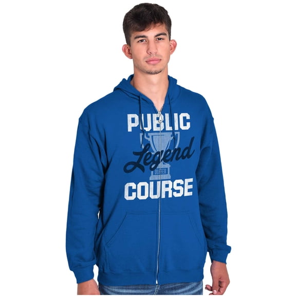 Course Legend Trophy Golfer Golfing Zip Up Hoodie Men's Women's Brisco Brands X