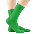 thumbnail image 3 of ITSAME Boys Girls Crew Socks Solid Color Cotton Straight Tube Mid Calf Everyday Casual Socks Green Size Free Size, 3 of 6