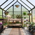 thumbnail image 4 of CDCASA 8.2x6.2 FT Quick Setup Polycarbonate Greenhouse with Roof Vent, Large Aluminum Walk-in Green House for Outdoor Garden Backyard, Black (8.2x6.2 FT,Black), 4 of 9