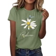 thumbnail image 2 of Xdegoge Women T Shirts for Women Short Sleeve Summer Tops Floral Graphic Tees Casual Tunic Cute T-Shirt Loose Fit Crew Neck Blouses Plus Size Basic Shirts , History, 2 of 5