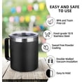 thumbnail image 4 of Volhoply 14oz Insulated Stainless Steel Coffee Mug with Lid Bulk 2 Pack,Double Wall Vacuum Travel Coffee Cup with Handle,Reusable Cups Tumbler,Camping Mugs Keep Hot,Christmas Gifts(Black,2 Set), 4 of 6