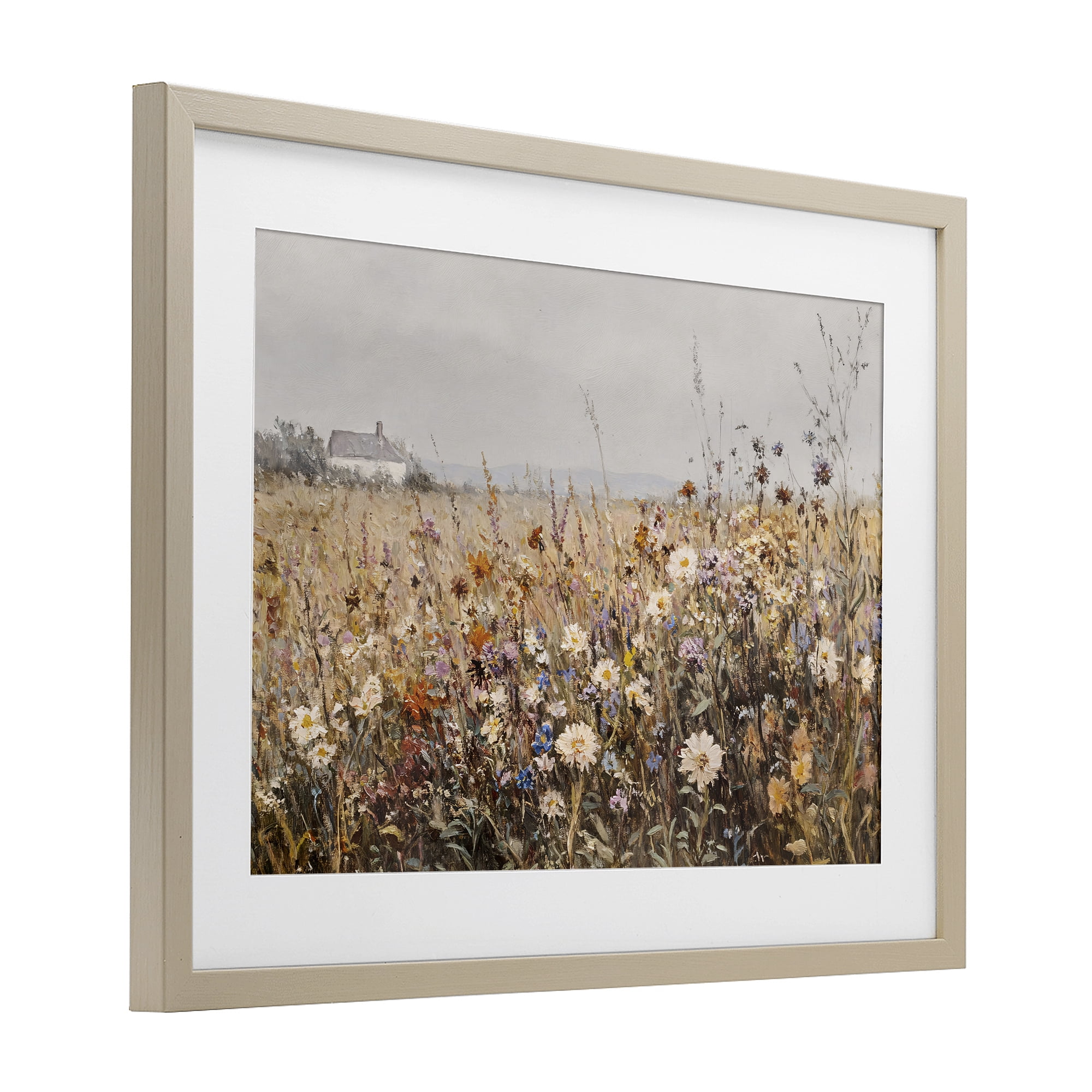Stupell Industries Quaint Cottage Meadow Birch Framed Print Under Glass, design by Jacky Ngan