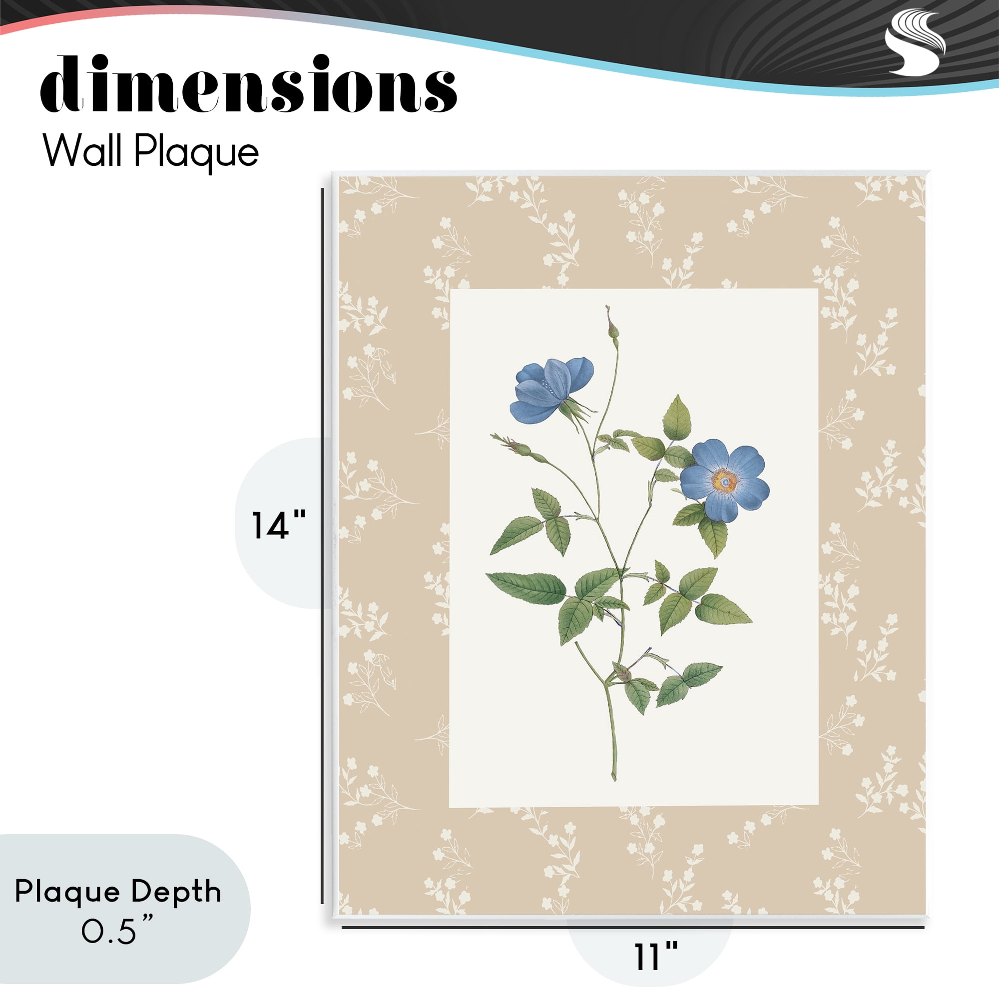 Stupell Industries Vintage Botanical Plate Wall Plaque Art, design by Val Rhodes