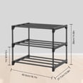 thumbnail image 4 of 3-Tier Small Shoe Racks, Narrow Shoe Rack for 5-6 Pairs Shoe Storage, Shoe Racks for Small Place,Lightweight Stackable Shoe Shelf Organizer for Closet,Black, 4 of 6