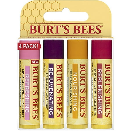 Burt's Bees Superfruit Lip Balm, 4 count