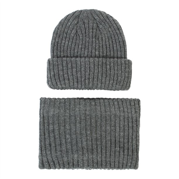 Gorro de invierno para niños, gorro de punto para invierno, conjunto de bufanda, gorro de punto a rayas para niños y niñas, gorro sólido para bebé