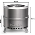 thumbnail image 3 of TURBRO 19 Inch Smokeless Fire Pit for Outdoor Wood Burning, Portable 304 Stainless Steel Camping Stove with Stand, Removable Ash Pan, Waterproof Storage Bag, Unique Nested Design, Pluto R19-SS, Silver, 3 of 9