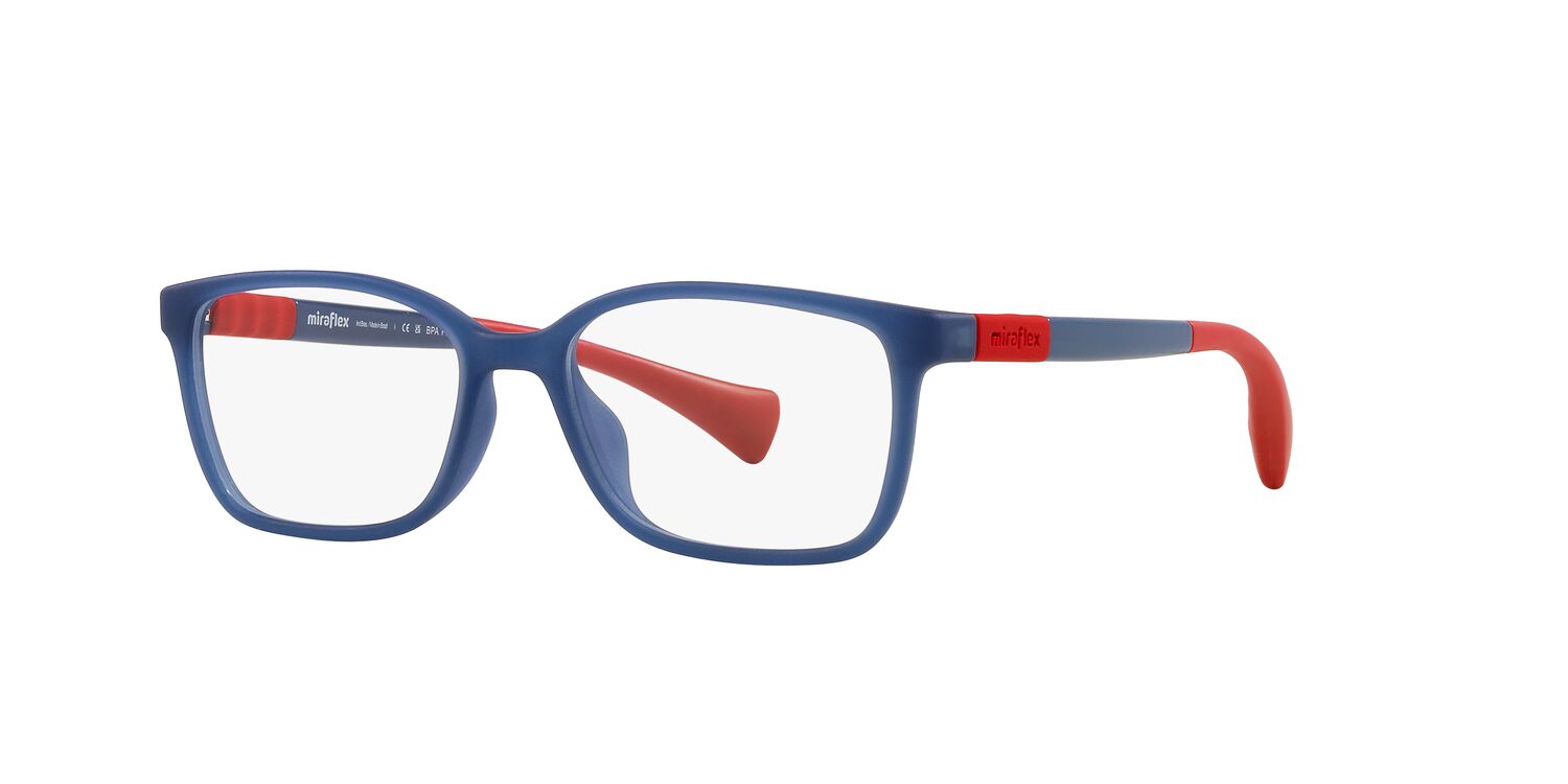Miraflex Youth Size 49 0MF4013 Lifestyle Eyeglasses with Case, Translucent Light Blue