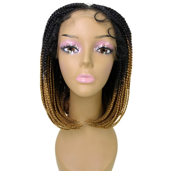 LUXLUXE Tiara Straight Braided Wig, 12-Inch, 4x4 Hand-Tied Lace Braid, 20  Natural, Dip-Dyed & Blended Colors