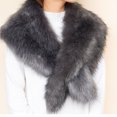 thumbnail image 5 of UTSJKR Faux Fur Wedding Shawl Woman Party Bride Cape Cloak Winter Bridal Wraps Accessory Winter Stole Scarves Shrug Gray, 5 of 7