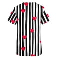 thumbnail image 5 of Uniformes médicos de San Valentín para mujer, modernos, con cuello en V y estampado de corazones, informales, de manga corta, para vacaciones, con bolsillos, 5 of 5