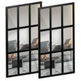 thumbnail image 4 of TZGSONP 26cm x 46cm / 22cm x 44cm Black Vintage Rectangle Windowpane Wall Mirror Set, Set of 2, 4 of 8