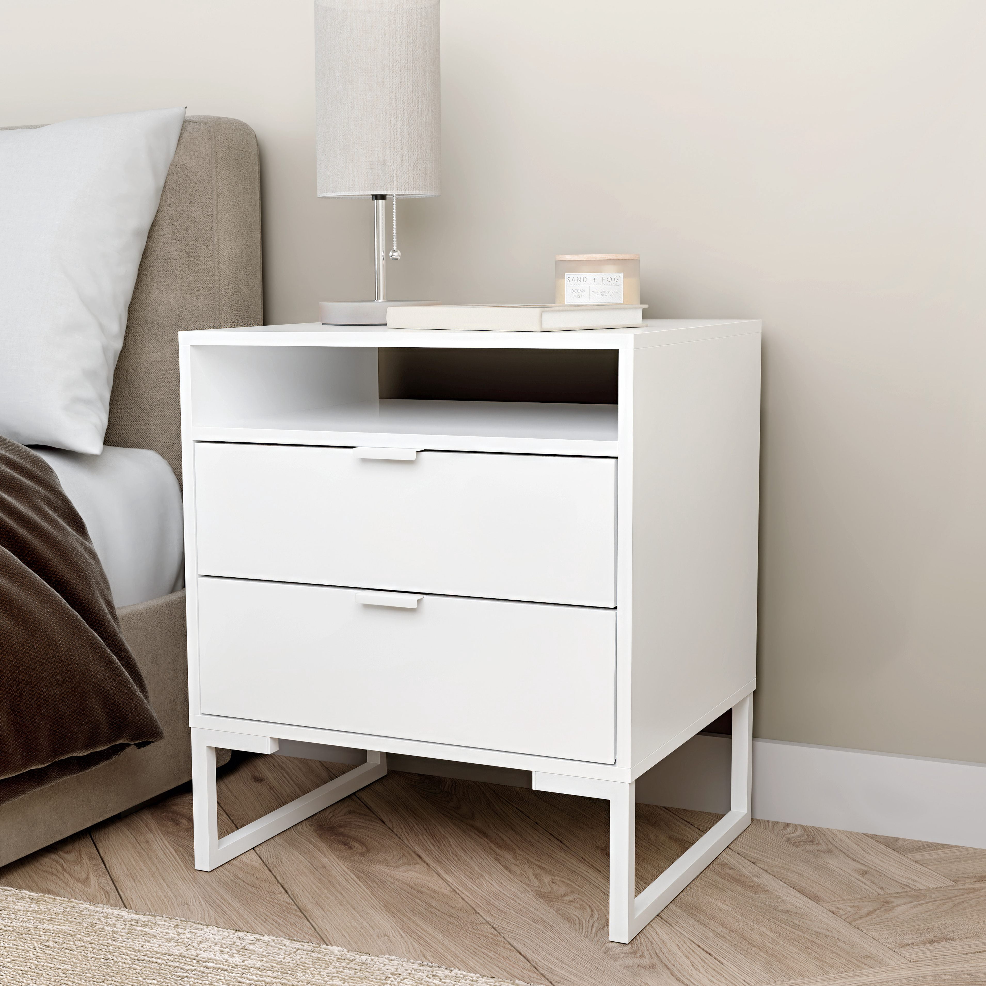 Kappesberg Amelia 3-Piece White Bedroom Furniture Set with Vertical Dresser, Nightstand, and 6-Drawer Dresser - for Adults and Teens