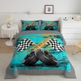 thumbnail image 2 of Castle Fairy Car Flag Queen Comforter Set,Vintage Geometric Plaid Bedding Comforter Set, 2 of 8