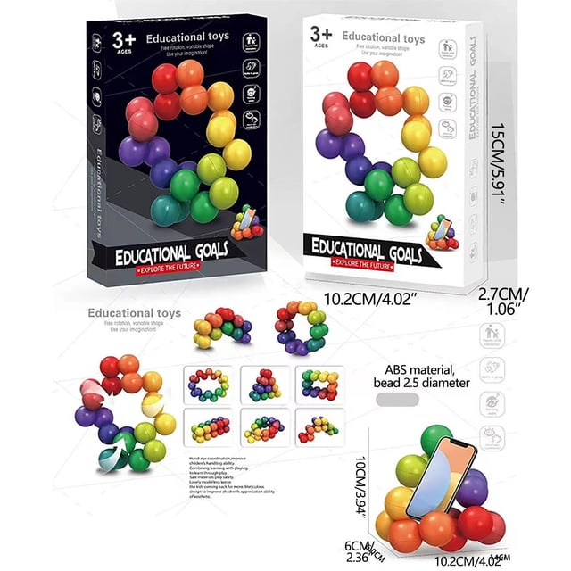HCBY Educational 20-Piece 3D Fidget Balls for Sensory Play: Stress Relief, Fine Motor Development, and Creative Fun - Perfect Gift for Children and Adults Ages 6+