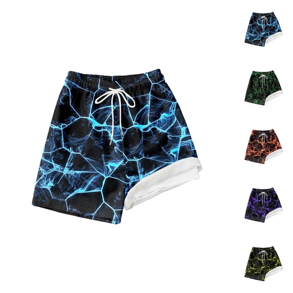 Boys Swim Trunks with Compression Liner Stretch Swimwear Boys Active Shorts for Water Sports Activity