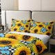 thumbnail image 4 of Vintage Sunflower Funda Nórdica, Mariposa Azul Juego de Cama para Niñas Mujeres, 4 of 7