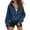 BA27_Dark Blue, variant on Women Cropped Raglan Half Zip Hoodie Long Sleeve Pullover Slim Casual Street Fall Sweatshirts with Pockets Dark Blue S