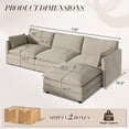 thumbnail image 7 of Muumblus Sectional Cloud Couch with Reversible Ottoman, L-Shaped Chenille Sofa for Living Room, Camel, 7 of 7