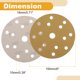 thumbnail image 4 of Discos de lijado universales de 50 Pcs 6" 15 agujeros 80 grano - Papel de lija con gancho y lazo - Base de papel amarilla, 4 of 7