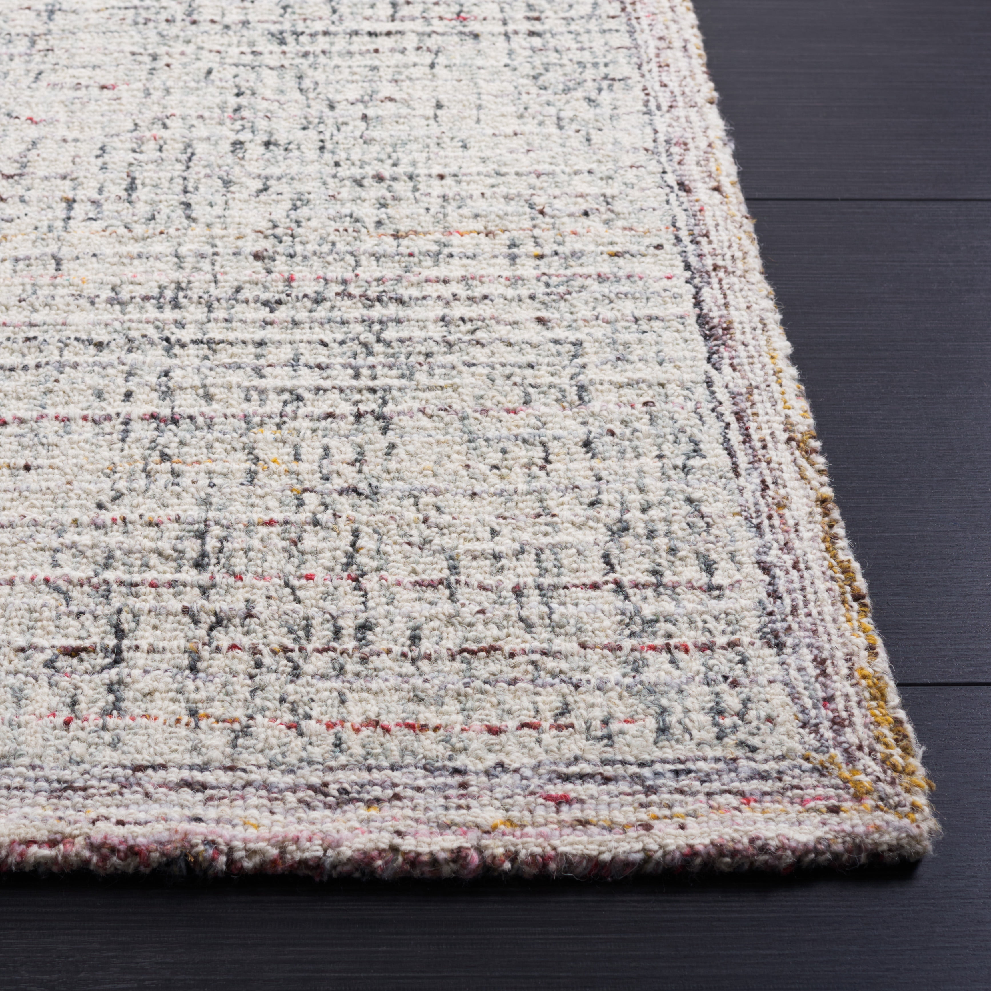 SAFAVIEH Abstract Hilbert Distressed Area Rug, Red/Ivory, 3' x 5'