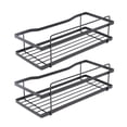 thumbnail image 4 of Organizador de pared para baño, estantes de ducha de acero al carbono adhesivos a prueba de óxido con ganchos para inodoro, cocina, color negro, 4 of 15