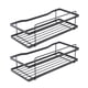 thumbnail image 4 of Organizador de pared para baño, estantes de ducha de acero al carbono adhesivos a prueba de óxido con ganchos para inodoro y cocina, color negro, 4 of 14