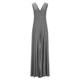 thumbnail image 6 of KkSLirnhs Pants for Women Jeans Women's Solid Color Casual Summer Sports Sleeveless Two Pocket Jumpsuit Skirt Pants Gray L, 6 of 7