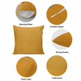 thumbnail image 6 of Throw Pillow Covers 18x18 Inch, Pure Ginger Yellow Decorative Pillow Cases for Couch Sofa Bed, Modern Solid Color Minimalist Art Cotton Linen Square Home Decor Pillowcases with Hidden Zipper, 6 of 6