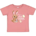 thumbnail image 3 of Inktastic My 1st Easter with Cute Brown Bunny and Easter Eggs Boys or Girls Baby T-Shirt, 3 of 5