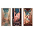 thumbnail image 2 of Designart "Retro Minimalism Future Folklore I" Abstract Landscape Framed Wall Art Set Of 3 - Pink Abstract Landscapes Frame Canvas Set For Living Room Decor, 2 of 6