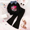 thumbnail image 2 of UAYOTSE Kid Toddler Girl Clothes Outfits Long Sleeve Butterfly Top Flared Leg Pants Spring Summer Clothing Set,Sizes 5-6 Years, 2 of 7