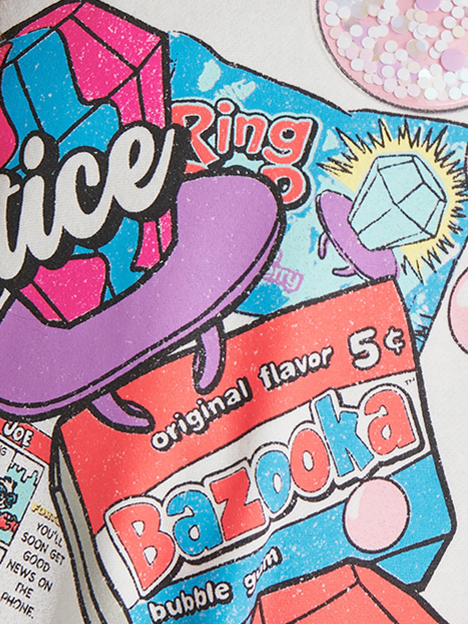 Justice Girls Ring Pop/Bazooka Collab Crew, Sizes XS-XLP